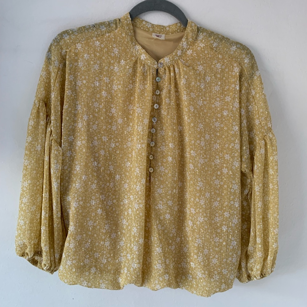 3/4 Sleeve Floral Print Top